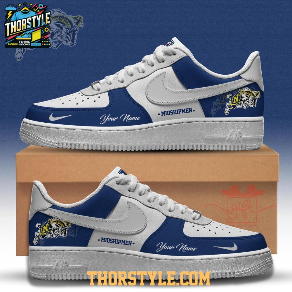 Navy Midshipmen 2025 Win The Day Personalized Air Force 1 Shoes