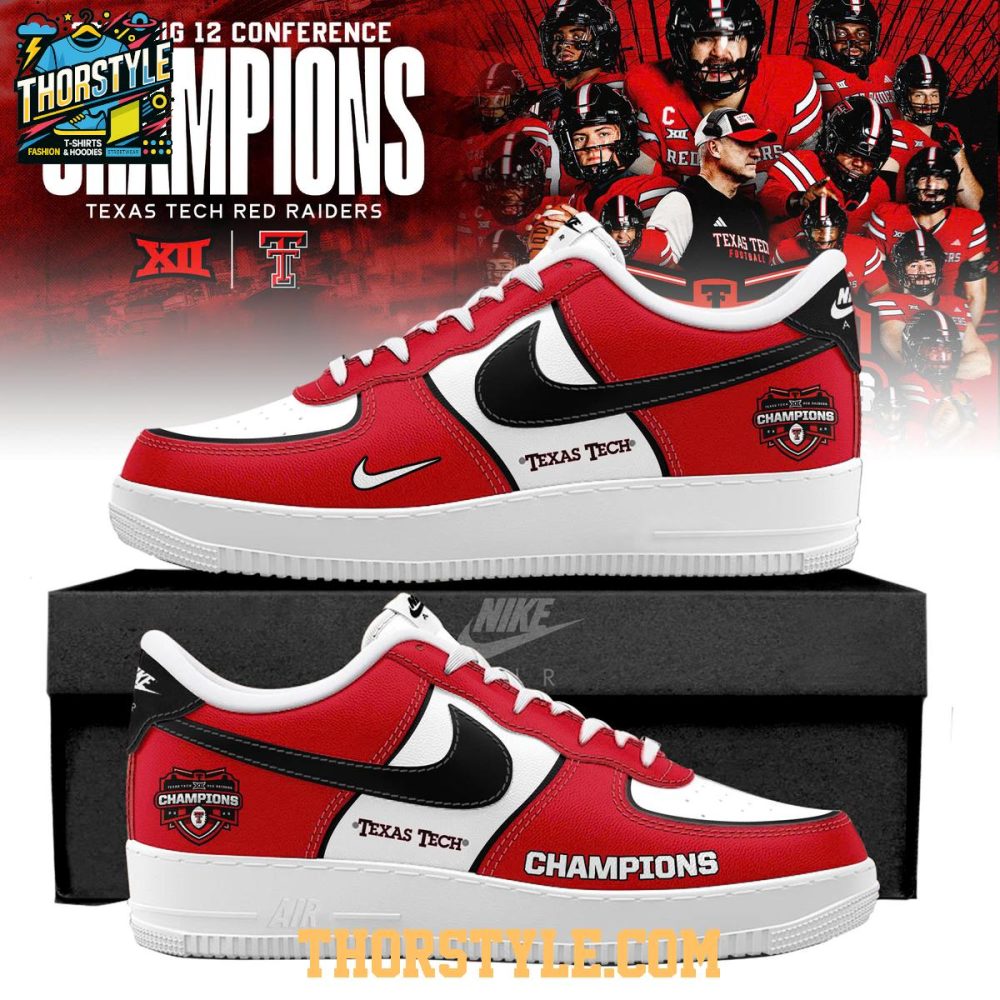 Texas Tech Red Raiders 2025 Big 12 Champions Personalized Air Force 1 Shoes